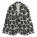 Black And White Holy Bible Pattern Print Men's Cotton Blazer