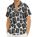 Black And White Holy Bible Pattern Print Men's Deep V-Neck Shirt