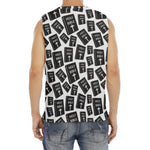 Black And White Holy Bible Pattern Print Men's Fitness Tank Top