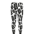Black And White Holy Bible Pattern Print Men's Leggings