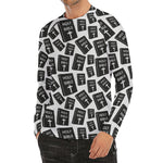 Black And White Holy Bible Pattern Print Men's Long Sleeve Rash Guard