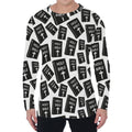 Black And White Holy Bible Pattern Print Men's Long Sleeve T-Shirt