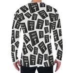 Black And White Holy Bible Pattern Print Men's Long Sleeve T-Shirt