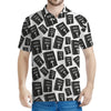 Black And White Holy Bible Pattern Print Men's Polo Shirt