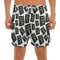 Black And White Holy Bible Pattern Print Men's Split Running Shorts