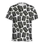 Black And White Holy Bible Pattern Print Men's Sports T-Shirt