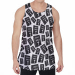 Black And White Holy Bible Pattern Print Men's Velvet Tank Top