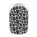 Black And White Holy Bible Pattern Print Mesh Laundry Hamper