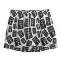 Black And White Holy Bible Pattern Print Mesh Shorts