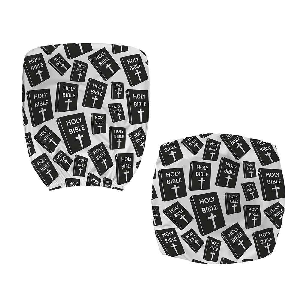 Black And White Holy Bible Pattern Print Office Chair Cover