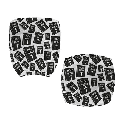 Black And White Holy Bible Pattern Print Office Chair Cover