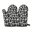 Black And White Holy Bible Pattern Print Oven Mitts