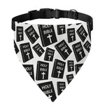 Black And White Holy Bible Pattern Print Over The Collar Dog Bandana