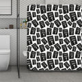 Black And White Holy Bible Pattern Print Polyester Shower Curtain