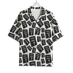 Black And White Holy Bible Pattern Print Rayon Hawaiian Shirt