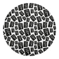 Black And White Holy Bible Pattern Print Round Blanket