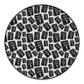 Black And White Holy Bible Pattern Print Round Floor Mat