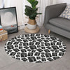 Black And White Holy Bible Pattern Print Round Rug