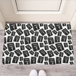 Black And White Holy Bible Pattern Print Rubber Doormat