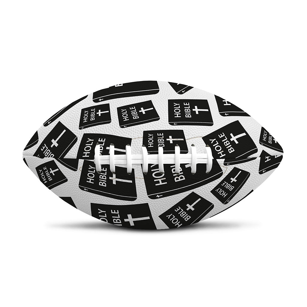Black And White Holy Bible Pattern Print Rugby Ball