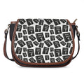 Black And White Holy Bible Pattern Print Saddle Bag