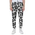 Black And White Holy Bible Pattern Print Joggers