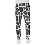 Black And White Holy Bible Pattern Print Scuba Joggers