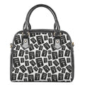 Black And White Holy Bible Pattern Print Shoulder Handbag