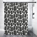 Black And White Holy Bible Pattern Print Shower Curtain