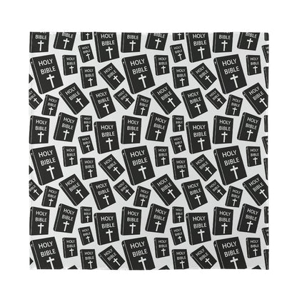 Black And White Holy Bible Pattern Print Silk Bandana