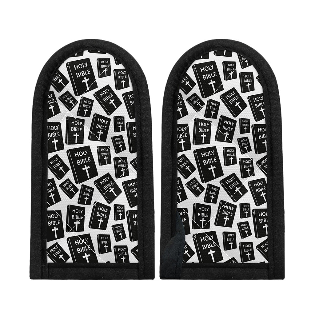 Black And White Holy Bible Pattern Print Skillet Handle Cover