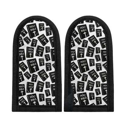 Black And White Holy Bible Pattern Print Skillet Handle Cover