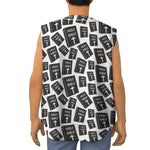 Black And White Holy Bible Pattern Print Sleeveless Baseball Jersey