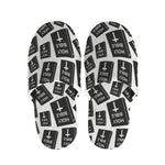 Black And White Holy Bible Pattern Print Slippers
