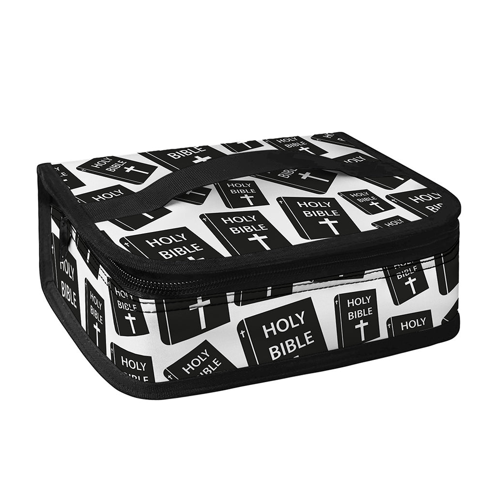 Black And White Holy Bible Pattern Print Small Lunch Bag