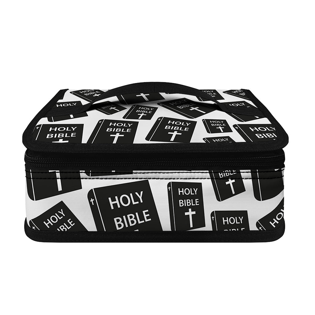 Black And White Holy Bible Pattern Print Small Lunch Bag