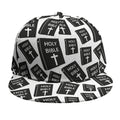 Black And White Holy Bible Pattern Print Snapback Cap