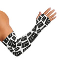 Black And White Holy Bible Pattern Print Sun Protection Arm Sleeves