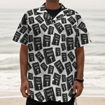 Black And White Holy Bible Pattern Print Textured Short Sleeve Shirt