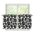 Black And White Holy Bible Pattern Print Tier Curtains