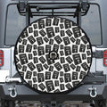 Black And White Holy Bible Pattern Print Tire Cover With Camera Hole