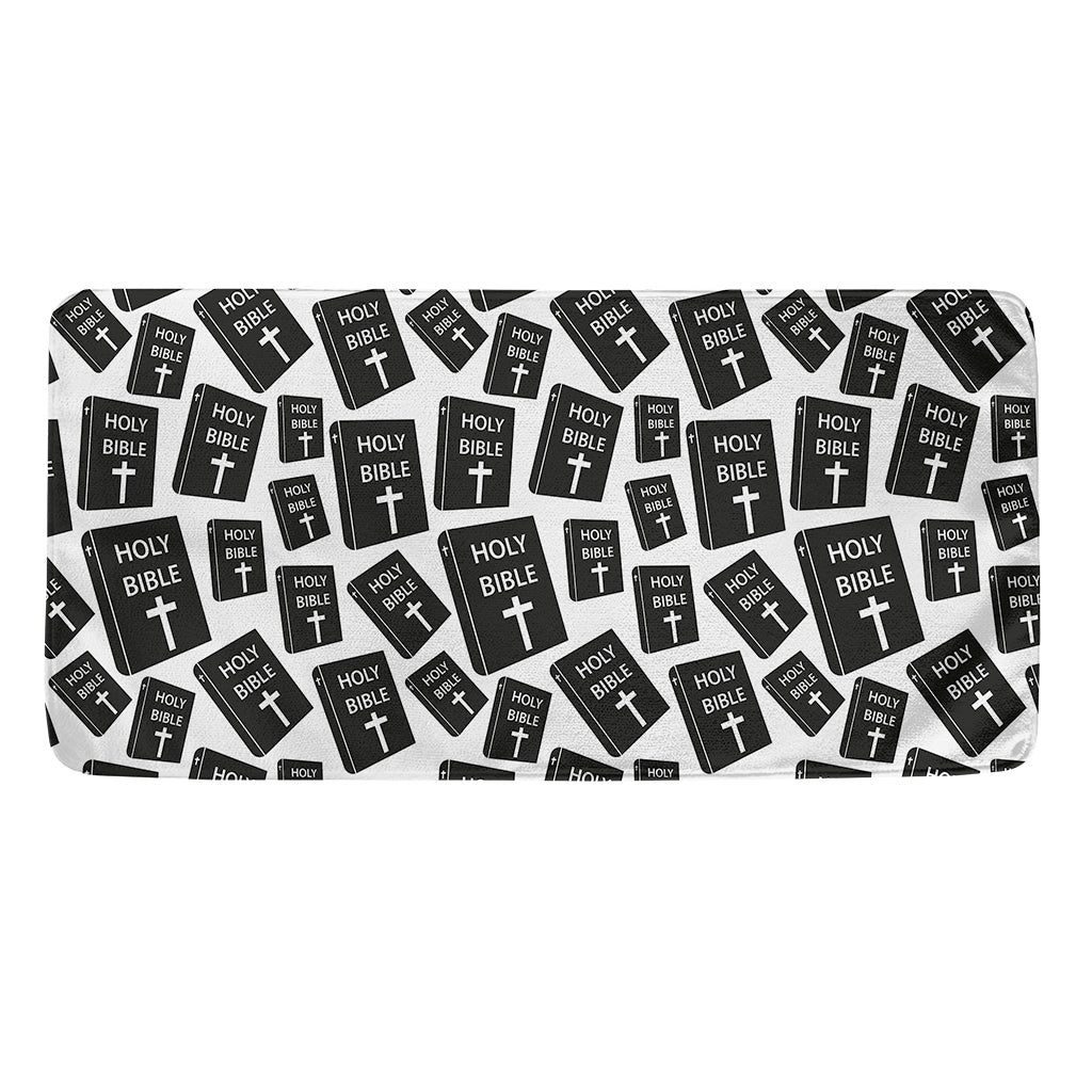 Black And White Holy Bible Pattern Print Towel