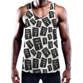Black And White Holy Bible Pattern Print Men's Workout Tank Top