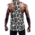 Black And White Holy Bible Pattern Print Training Tank Top
