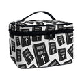 Black And White Holy Bible Pattern Print Travel Makeup Bag