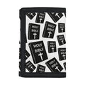 Black And White Holy Bible Pattern Print Trifold Wallet