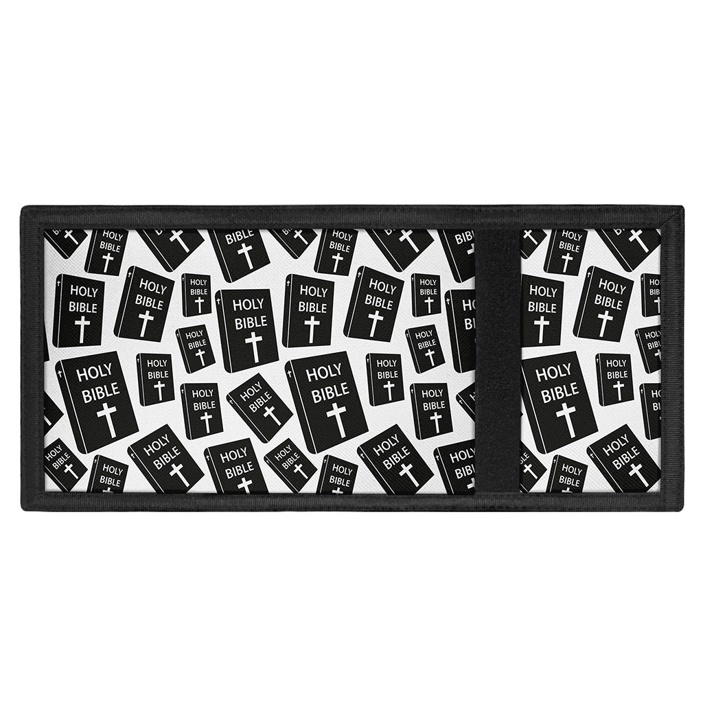 Black And White Holy Bible Pattern Print Trifold Wallet