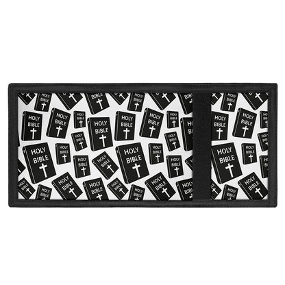 Black And White Holy Bible Pattern Print Trifold Wallet