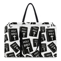 Black And White Holy Bible Pattern Print Utility Tote Bag