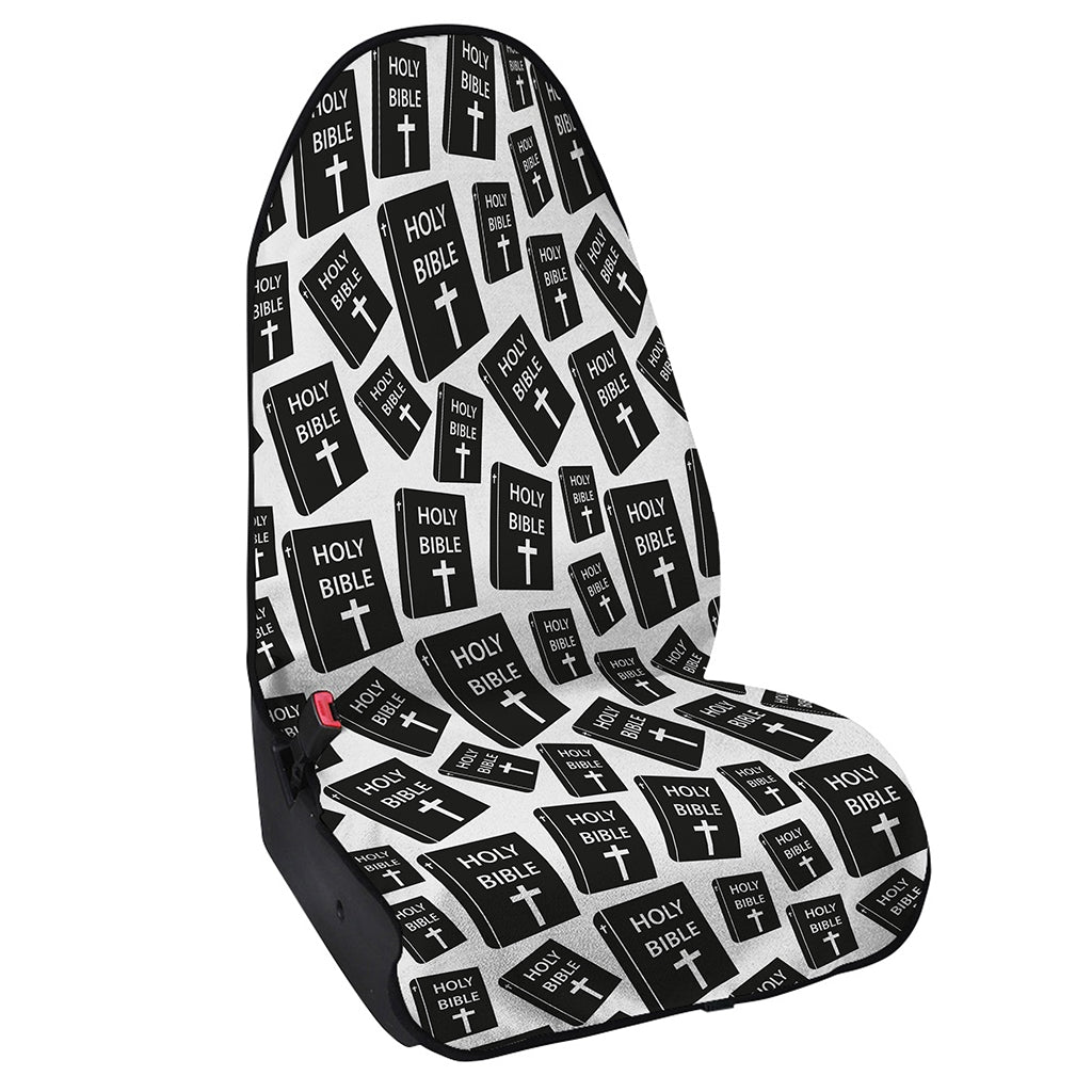 Black And White Holy Bible Pattern Print Waterproof Car Seat Cover